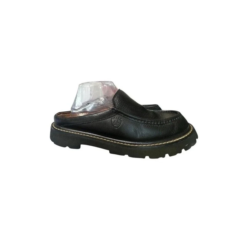 Ariat Womens Size US 10 B Black Leather Slip On Mules Clogs Shoes Comfy Boho